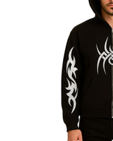 Unisex Black Tribal Graphic Hoodie – Zip Up Sweatshirt